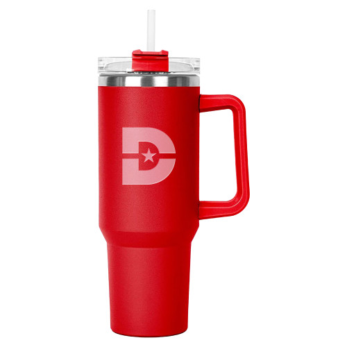  Hippo Red Mug & Straw Lid with Twist Closure 40 oz - D Mark Engraved