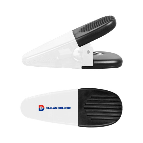  White Crocodile Clip/Magnet - Flat Wordmark