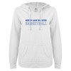 Thumbnail image for  ENZA Womens White V Notch Raw Edge Fleece Hoodie
