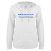 Thumbnail image for  ENZA Womens White V Notch Raw Edge Fleece Hoodie