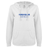 Thumbnail image for  ENZA Womens White V Notch Raw Edge Fleece Hoodie
