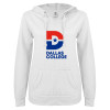 Thumbnail image for  ENZA Womens White V Notch Raw Edge Fleece Hoodie