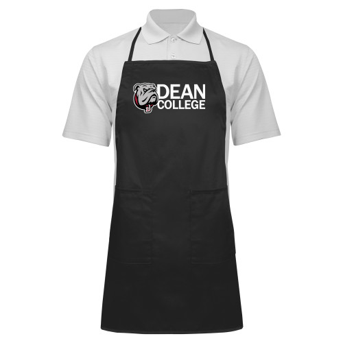  Full Length Black Apron - Dean College w/ Bulldog Head