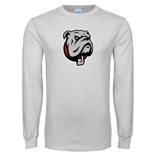  White Long Sleeve T Shirt - Bulldog Head