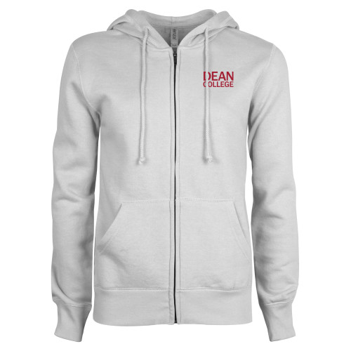  ENZA Womens White Fleece Full Zip Hoodie - Primary Mark