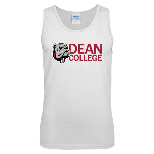  White Tank Top - Dean College w/ Bulldog Head