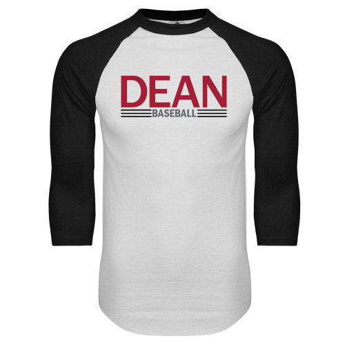  White/Black Raglan Baseball T Shirt - Baseball