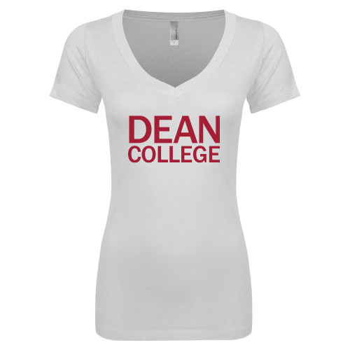  Next Level Womens White Ideal V Tee - Primary Mark