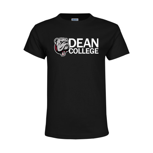  Youth Black T Shirt - Dean College w/ Bulldog Head