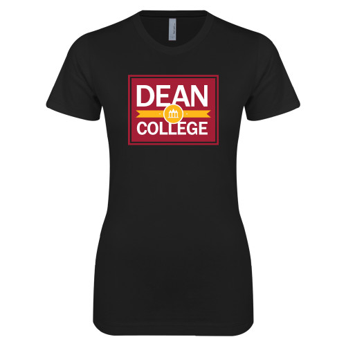  Next Level Womens Black Boyfriend Tee - Patch Logo