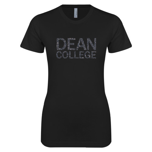  Next Level Womens Black Boyfriend Tee - Primary Mark Graphite Soft Glitter