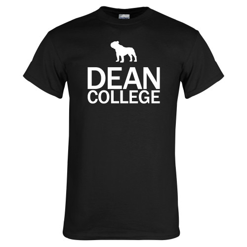 Black T Shirt - Dean College Stacked w/ Bulldog