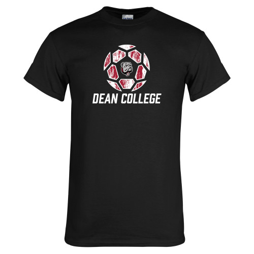  Black T Shirt - Distressed Soccer Design