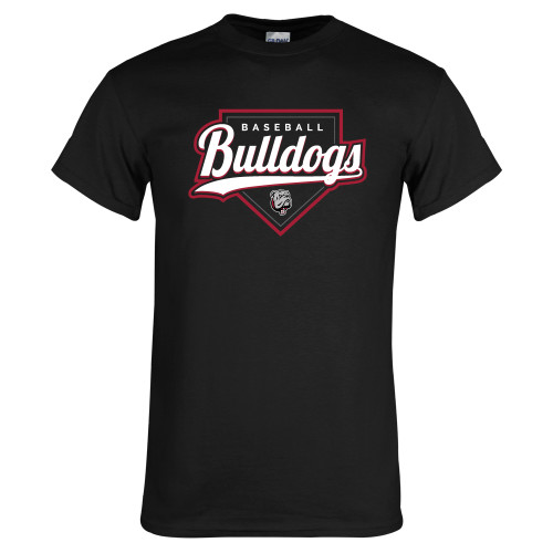  Black T Shirt - Baseball Plate Design