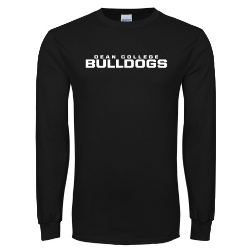  Black Long Sleeve T Shirt - Dean College Bulldogs Stacked