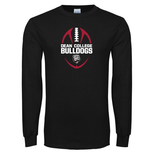  Black Long Sleeve T Shirt - Football Ball Design