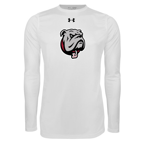  Under Armour White Long Sleeve Tech Tee - Bulldog Head