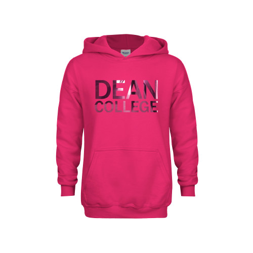  Youth Hot Pink Fleece Hoodie - Primary Mark  Foil