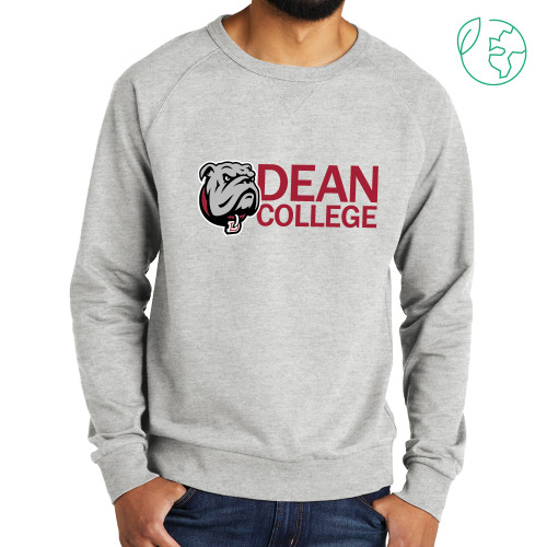  Allmade Light Grey Organic French Terry Crewneck Sweatshirt - Dean College w/ Bulldog Head