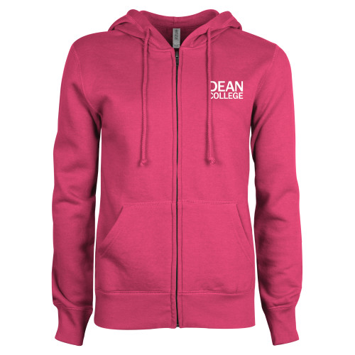 ENZA Womens Fuchsia Fleece Full Zip Hoodie - Primary Mark