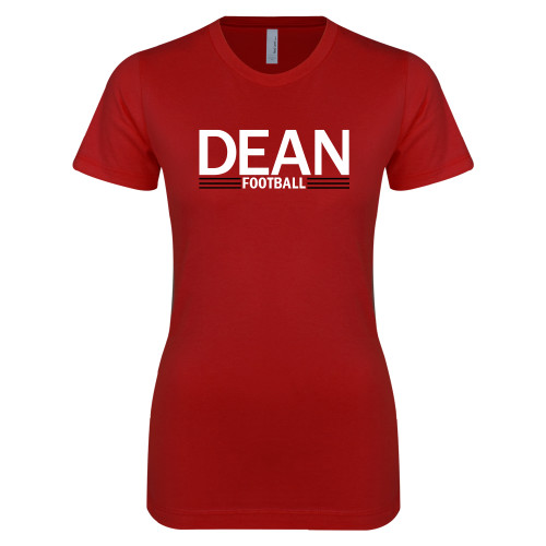  Next Level Womens Cardinal Boyfriend Tee - Football