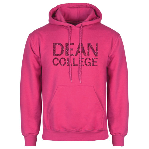  Womens Fuchsia Fleece Hoodie - Primary Mark Hot Pink Glitter