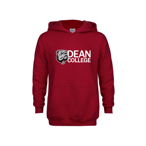  Youth Cardinal Fleece Hoodie - Dean College w/ Bulldog Head
