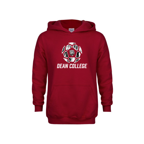  Youth Cardinal Fleece Hoodie - Distressed Soccer Design