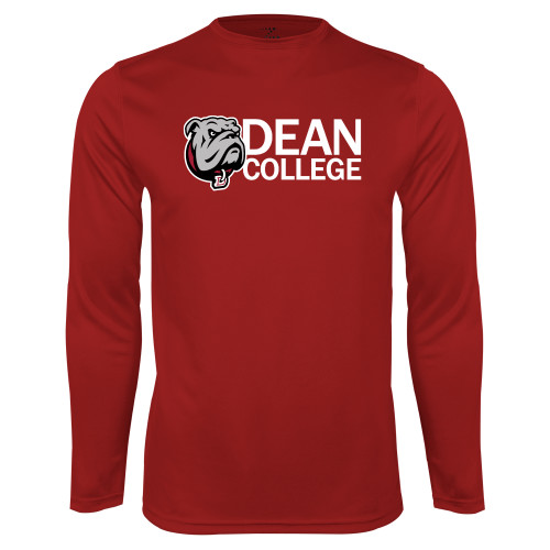  Cardinal Performance Long Sleeve Shirt - Dean College w/ Bulldog Head