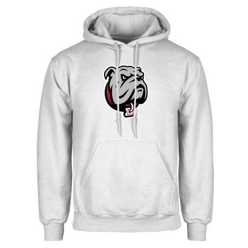  White Fleece Hoodie - Bulldog Head