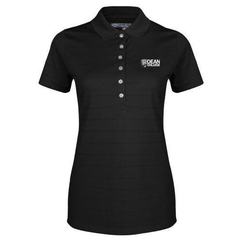  Callaway Womens Black Opti Vent Polo - Dean College w/ Bulldog Head