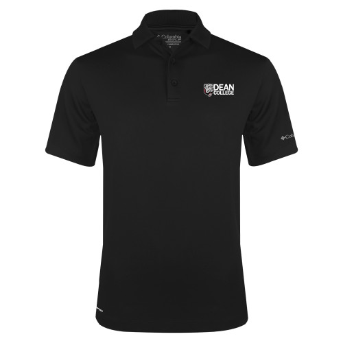  Columbia Black Omni Wick Drive Polo - Dean College w/ Bulldog Head