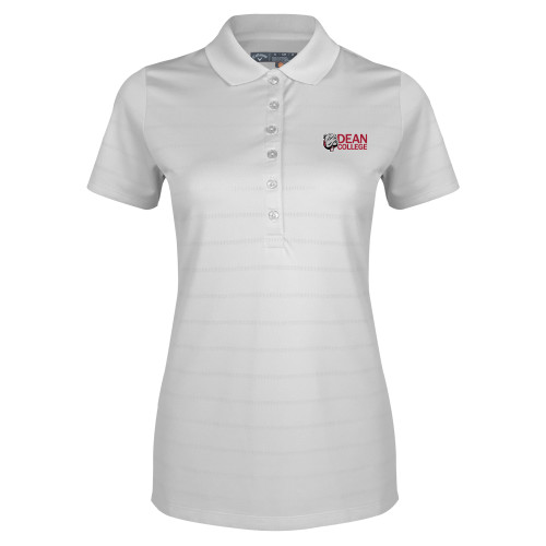  Callaway Womens White Opti Vent Polo - Dean College w/ Bulldog Head