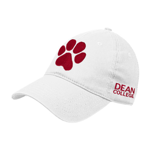  White Unstructured Adjustable Low Profile Hat - Paw