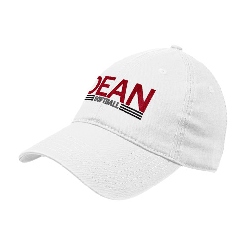  White Unstructured Adjustable Low Profile Hat - Softball