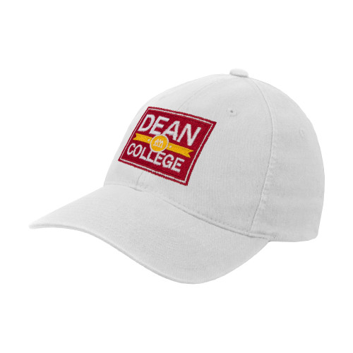  White Flexfit Structured Low Profile Hat - Patch Logo