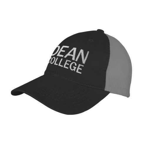  Black/Charcoal Mesh Back Unstructured Low Profile Hat - Primary Mark