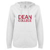Thumbnail image for  ENZA Womens White V Notch Raw Edge Fleece Hoodie