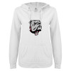 Thumbnail image for  ENZA Womens White V Notch Raw Edge Fleece Hoodie