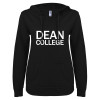 Thumbnail image for  ENZA Womens Black V Notch Raw Edge Fleece Hoodie