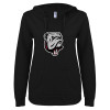 Thumbnail image for  ENZA Womens Black V Notch Raw Edge Fleece Hoodie