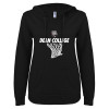 Thumbnail image for  ENZA Womens Black V Notch Raw Edge Fleece Hoodie