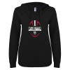 Thumbnail image for  ENZA Womens Black V Notch Raw Edge Fleece Hoodie