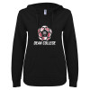 Thumbnail image for  ENZA Womens Black V Notch Raw Edge Fleece Hoodie