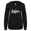 Thumbnail image for  ENZA Womens Black V Notch Raw Edge Fleece Hoodie