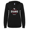 Thumbnail image for  ENZA Womens Black V Notch Raw Edge Fleece Hoodie