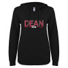Thumbnail image for  ENZA Womens Black V Notch Raw Edge Fleece Hoodie