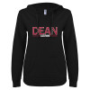 Thumbnail image for  ENZA Womens Black V Notch Raw Edge Fleece Hoodie