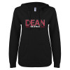 Thumbnail image for  ENZA Womens Black V Notch Raw Edge Fleece Hoodie
