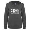 Thumbnail image for  ENZA Womens Dark Heather V Notch Raw Edge Fleece Hoodie